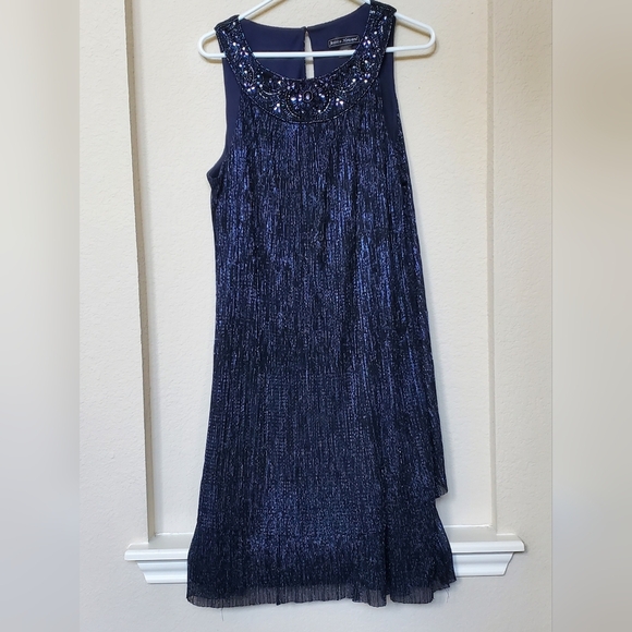 Jessica Howard Blue Metallic Cocktail Dress. Size 18W - Picture 1 of 9